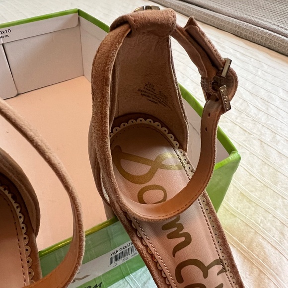 Sam Edelman Yaro Block Heel Sandals – Oatmeal Suede - Size 7.5 M - Picture 8 of 9